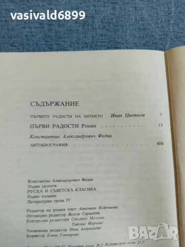 Константин Федин - Първи радости , снимка 7 - Художествена литература - 55666344
