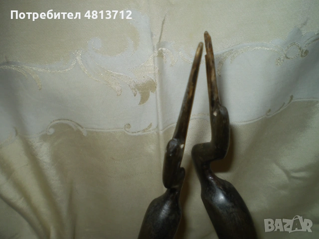Статуетка композиция две ретро фигури на чапли, снимка 2 - Антикварни и старинни предмети - 54701939