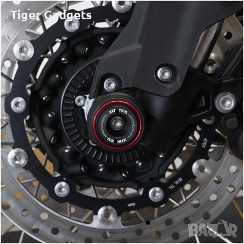 Преден предпазител за ос (axle sliders) ZONTES 368G/350/310 CNC алуминий червен комплект, снимка 4 - Аксесоари и консумативи - 54219318