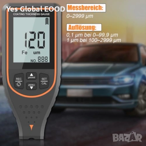 Дебеломер за автомобилна боя 2999µm с Fe/NFe разпознаване, снимка 5 - Други инструменти - 55197307