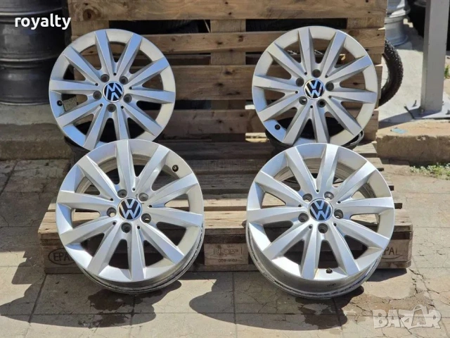 5х112 16 Джанти VW Golf 5 Caddy Touran Голф Кади Е5x112 Ауди Сеат Шкода ЕТ 37, J 7, 66.5 Зимни гуми 