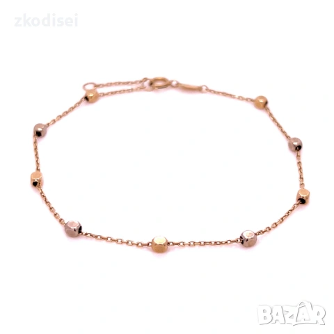 Златна дамска гривна 1,17гр. 19,0см. 14кр. проба:585 модел:37406-5, снимка 2 - Гривни - 54068576