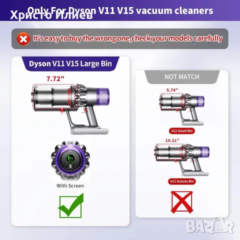 Контейнер за прах казанче с HEPA филтър за Dyson V11, снимка 5 - Прахосмукачки - 55651722