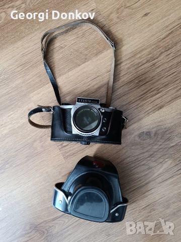 Ретро фотоапарат Exakta VX 500 с обектив Carl Zeiss Jena Tessar 2.8/50 + кожен калъф , снимка 2 - Фотоапарати - 55260648