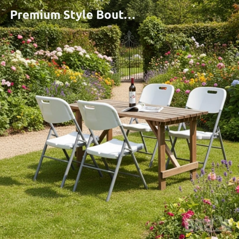 Комплект 2 броя сгъваеми кетъринг столове за градина и събития - удобни и издръжливи, снимка 18 - Други стоки за дома - 54002968