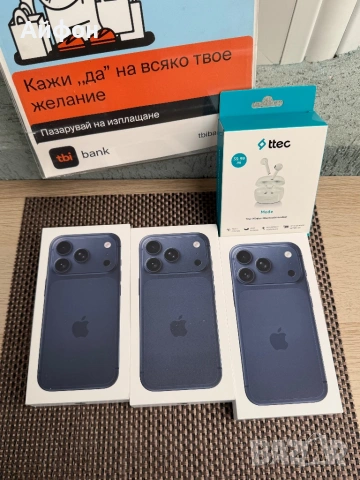 НОВИ! 256Gb *ЛИЗИНГ* iPhone 17 Pro Deep Blue / Гаранция