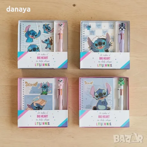 7019 Детски комплект Stitch – тефтер със спирала и химикал с 6 цвята в подаръчна кутия, снимка 2 - Ученически пособия, канцеларски материали - 55612207