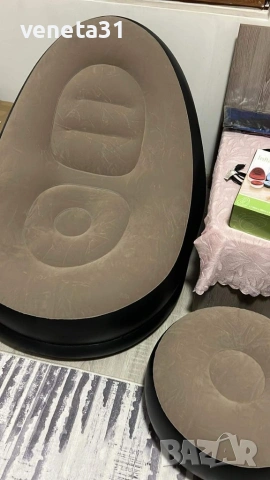 😍Преносимо надуваемо кресло и табуретка , снимка 4 - Дивани и мека мебел - 54012646