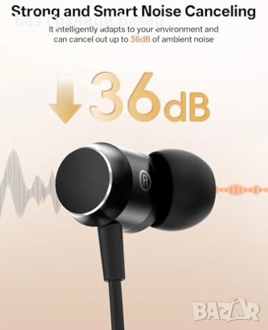 Нови Безжични слушалки за врат Bluetooth 6.0 с шумопотискане бързо зареждане и 35 часа работа, снимка 6 - Слушалки и портативни колонки - 54279841