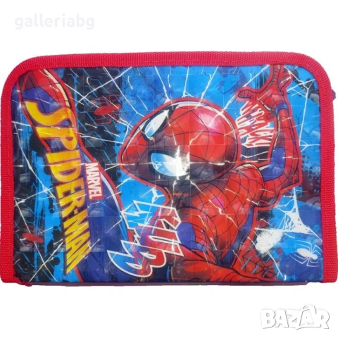 Несесер Spider-Man с 2 отделения и 1 цип – 21x15x4 см, за 43 химикала и молива, снимка 2 - Ученически пособия, канцеларски материали - 54730510