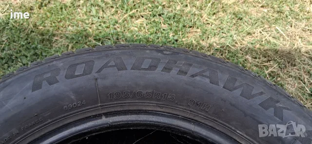 2бр летни гуми 195/65R15. Firestone RoadHawk. DOT 0617. 5 мм дълбочина на шарката. Цената е за 2бр., снимка 2 - Гуми и джанти - 55317965