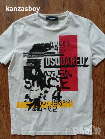 DSQUARED2 D2 Graphic Cotton Slim Fit T-Shirt - мъжка тениска р-р M, снимка 4 - Тениски - 55678373