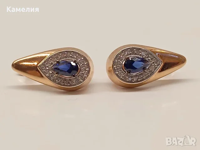 Руско злато. Обеци с брилианти. , снимка 7 - Обеци - 55435380