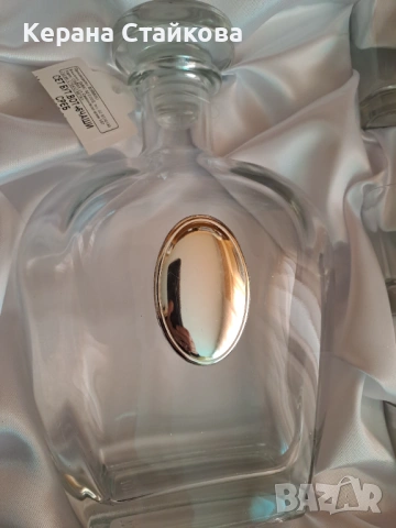 Продавам Сет бутилка и 6 чаши със сребро, снимка 5 - Сервизи - 54013699