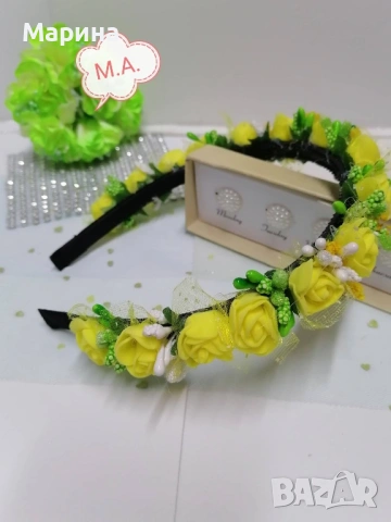Празнична диадема с цветя, вариант 33, снимка 10 - Аксесоари за коса - 54232591
