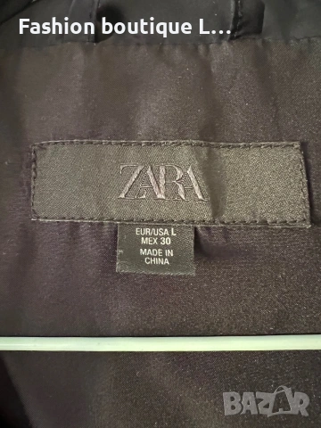 ZARA Черно дамско яке с качулка и джобове L размер с пух отвътре и частици 🖤, снимка 8 - Якета - 54959444