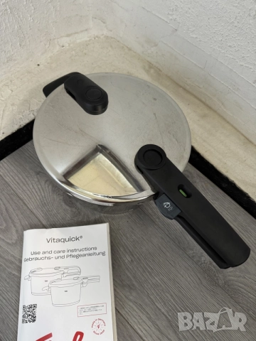 Немска Тенджера Под Налягане Fissler Vitaquick 4.5 л, 22см (Инокс 18/10, Индукция)!, снимка 2 - Съдове за готвене - 55278376