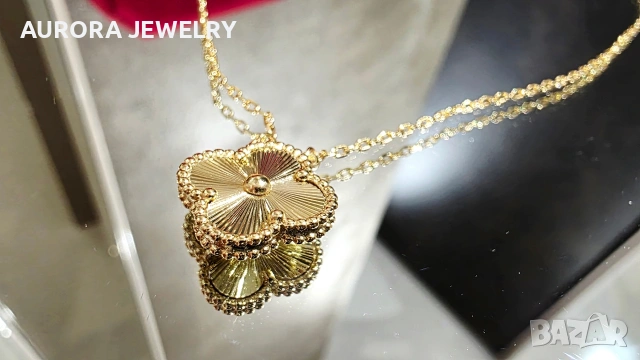 Van Cleef & Arpels VCA Gold Clear Vintage Alhambra Clover Дамско Колие, снимка 4 - Колиета, медальони, синджири - 54603024