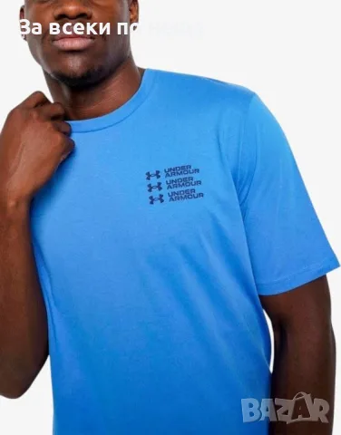 UNDER ARMOUR Triple Stack Logo Ss Deep Blue Мъжка Тениска👕Мъжка Блуза С Къс Ръкав Код P2816, снимка 2 - Тениски - 55319790