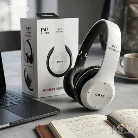 Безжични Bluetooth слушалки P47, Bluetooth 4.2+EDR, Вграден микрофон, MicroSD слот, MP3 плеър