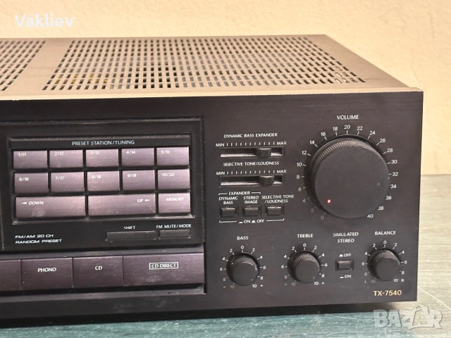 ONKYO TX-7540 – Quartz Synthesized премиум усилвател с туниър и дистанционно, снимка 4 - Аудиосистеми - 54687233
