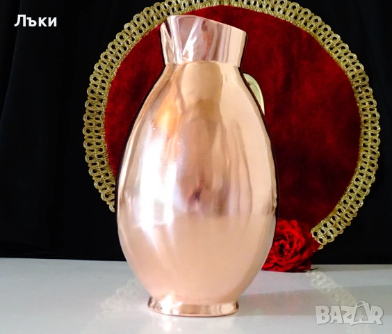 Медна кана,свръх масивна,чиста червена мед 850 гр.,1 л. , снимка 8 - Антикварни и старинни предмети - 54989546