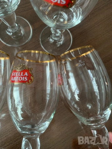 Комплект от 6 чаши за бира с логото на Stella Artois, снимка 3 - Чаши - 54766953