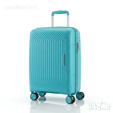 Куфар за ръчен багаж 55x40x23 PP 88001 – твърд куфар с 4 колела и TSA заключване , снимка 16 - Куфари - 55624480