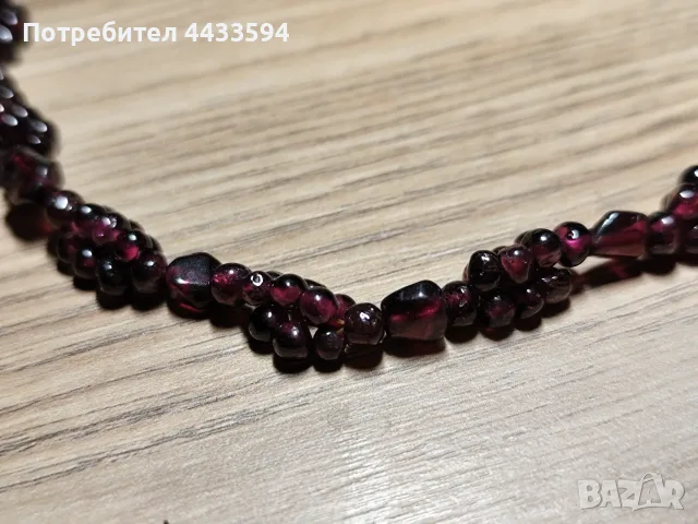Старинно колие и обеци с гранат, снимка 5 - Бижутерийни комплекти - 55600076