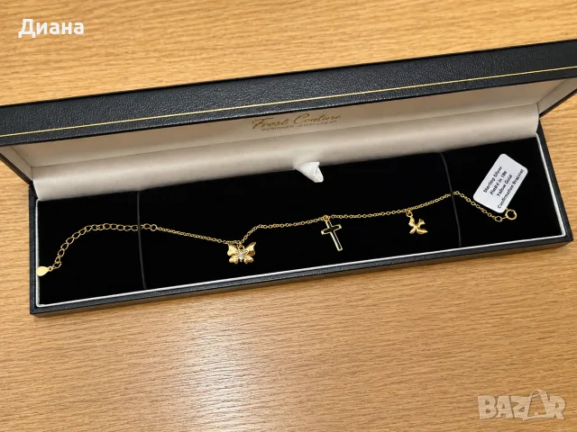 Чисто нова гривна Frost Couture – Sterling Silver 925, 18K Yellow Gold Plated/ позлатена с 18К, снимка 5 - Гривни - 55323585