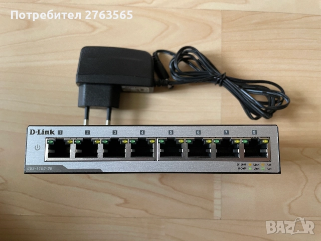  D-Link 8-Port Gigabit Smart Switch DGS-1100-08 , снимка 3 - Суичове - 55162297