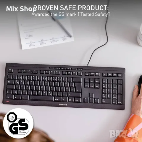 Нова CHERRY Stream клавиатура, кабелна клавиатура, (QWERTZ) , снимка 5 - Клавиатури и мишки - 55544571