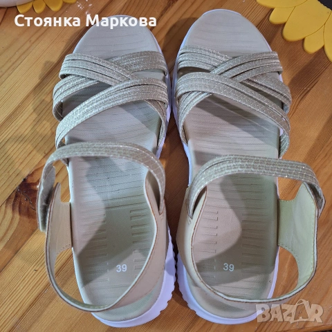 Нови сандали в бежово, снимка 4 - Сандали - 54998253