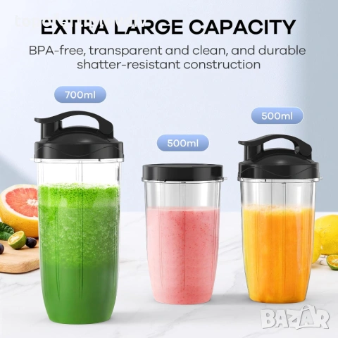 Блендер/Нутрибулет Ganiza,900 W Mini Smoothie Maker,Гаранция, снимка 4 - Блендери - 54649797