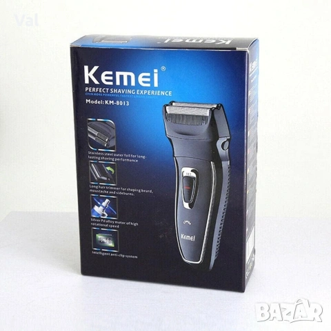 Тример за мъже Kemei KM-8013 с миеща се глава, Черен, снимка 7 - Тримери - 54889798