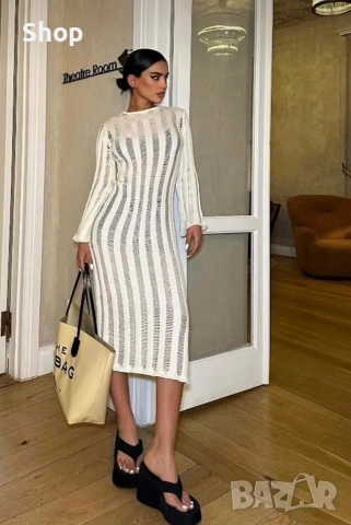 Елегантна плетена миди рокля 🐚