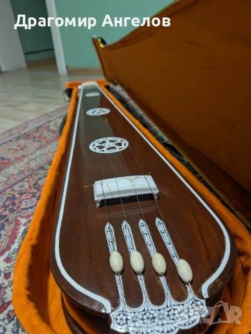 Handmade Tun Wood Box Tanpura: 4-String Indian Instrument with Inlay(Танпура), снимка 3 - Други - 54754229