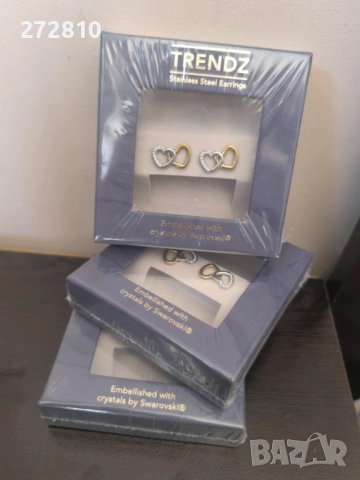 Позлатени обеци с кристали Swarovski 