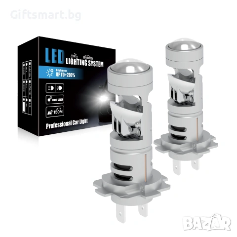 Комплект 2 LED крушки с лупа и вентилатор V8T, Plug and Play, 9005, HB3, 9000 Lm, 12V, 2 x 40W, снимка 5 - Аксесоари и консумативи - 55230850