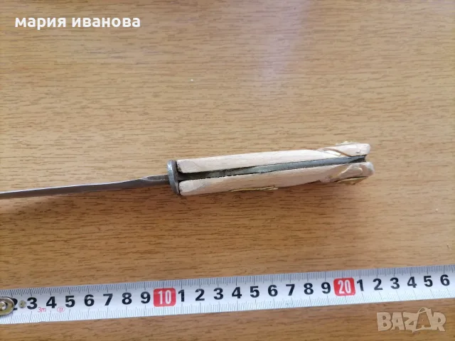 Стар работен нож 4 мм дебело острие, снимка 3 - Ножове - 55456993