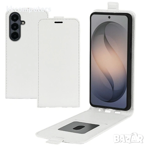 Samsung Galaxy S26 FE Калъф - Вертикален флип, Картодържател, Кожен, 4 цвята