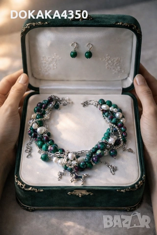 Сет колие тип чокър и обеци, снимка 2 - Бижутерийни комплекти - 54056086