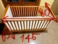 Детска дървена кошара (легло) 145/80/85 Производство Германия + матрак + комплект одеяла + бонус, снимка 5