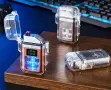Елегантна прозрачна ветроустойчива запалка с LED светлинки, снимка 14