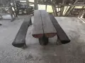 Дървена маса с две пейки от масив , снимка 1