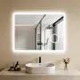 LUVODI Огледало за баня с LED осветление: 800x600 мм стенно огледало с Bluetooth, снимка 1
