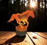 3D декоративна LED лампа Бягащ кон, 18 см, нощна лампа, Захранване с USB или батерии, снимка 2