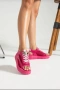 Дамски сандали на платформа с връзки — черни и розови — номера 37-40, снимка 2