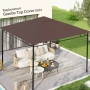 Покрив за градинска шатра Outsunny 3 x 3 м, платнище от полиестер с UV защита, Цвят Кафе, снимка 5
