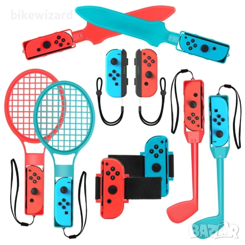 Спортни аксесоари за Nintendo Switch, семеен пакет 10 в 1, съвместим с OLED за деца  НОВИ